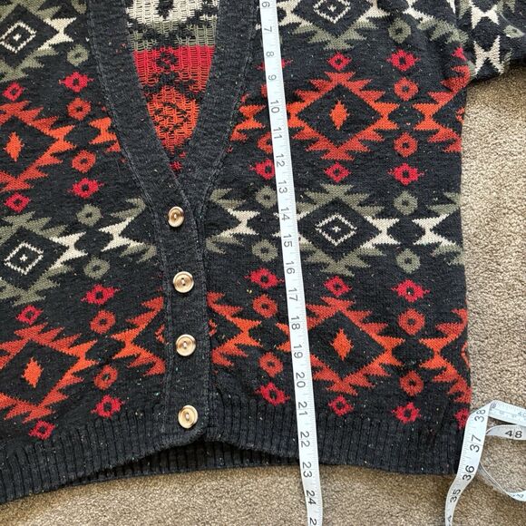 VTG Babette & Partners Aztec Cardigan Sweater Multicolor Funky - Womens Size Med - Picture 8 of 8